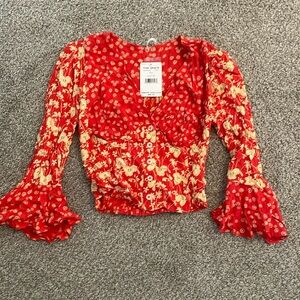 Free People Floral Corset Crop Top